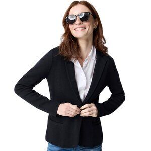 J. Crew Schoolboy Black Knit Cotton Blazer